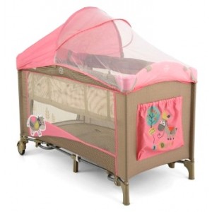 Cestovná postieľka Milly Mally Mirage Deluxe, Pink cow